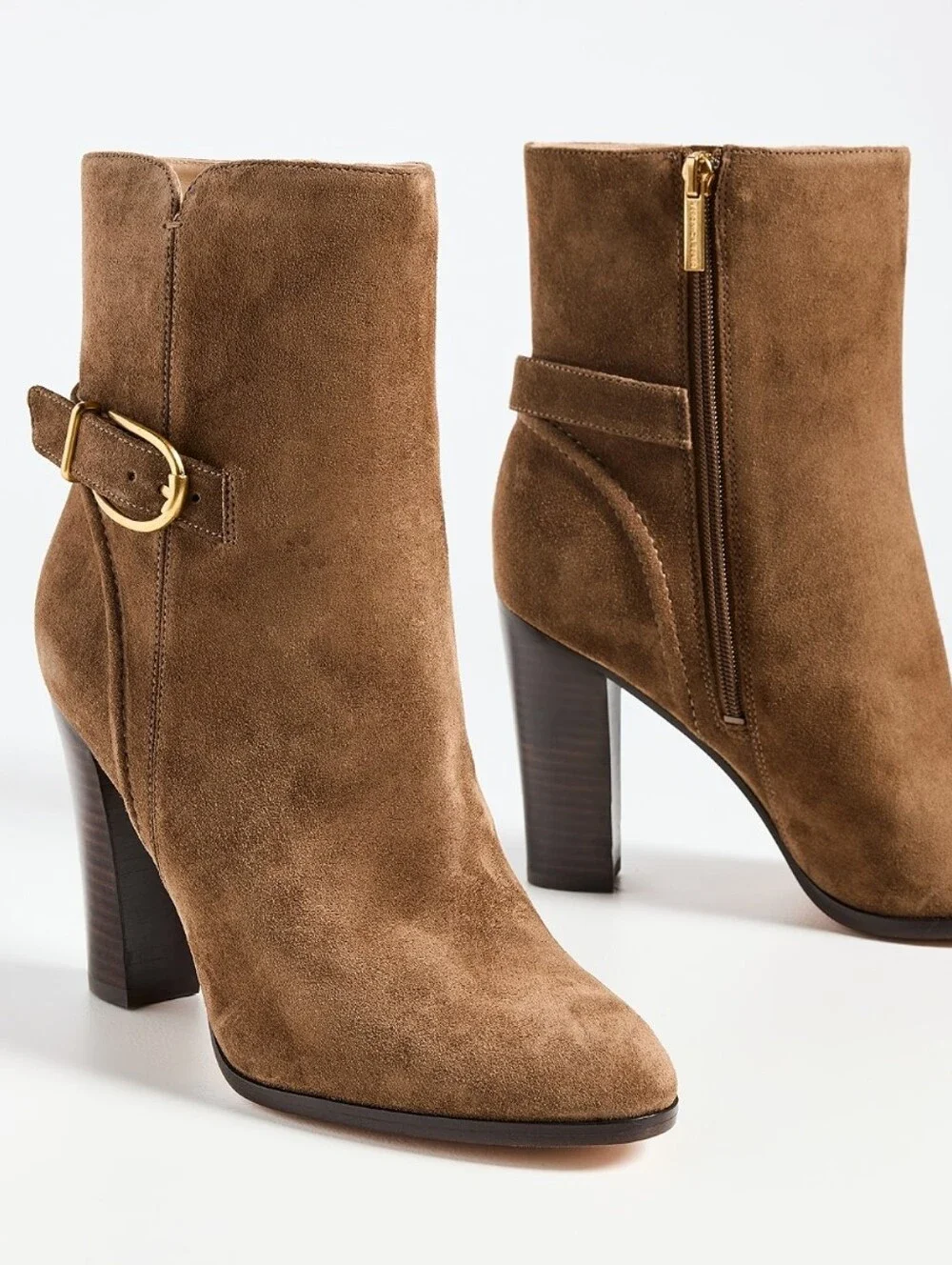 NWT Veronica Beard Viv Suede Ankle Booties in Mocha Brown